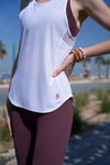 Cali Laguna Tank White Embroidered, women's tank top, image 3