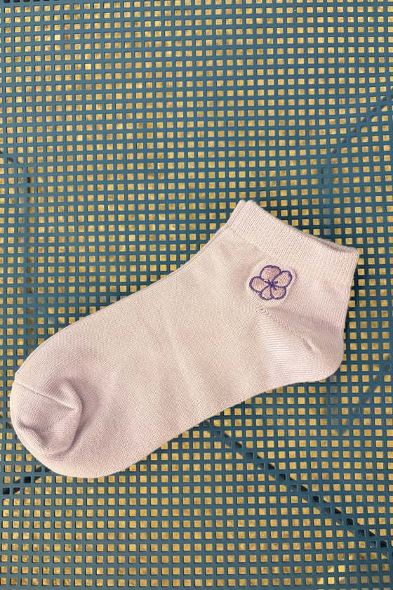 OC Purple Ankle Socks - Purple Flower