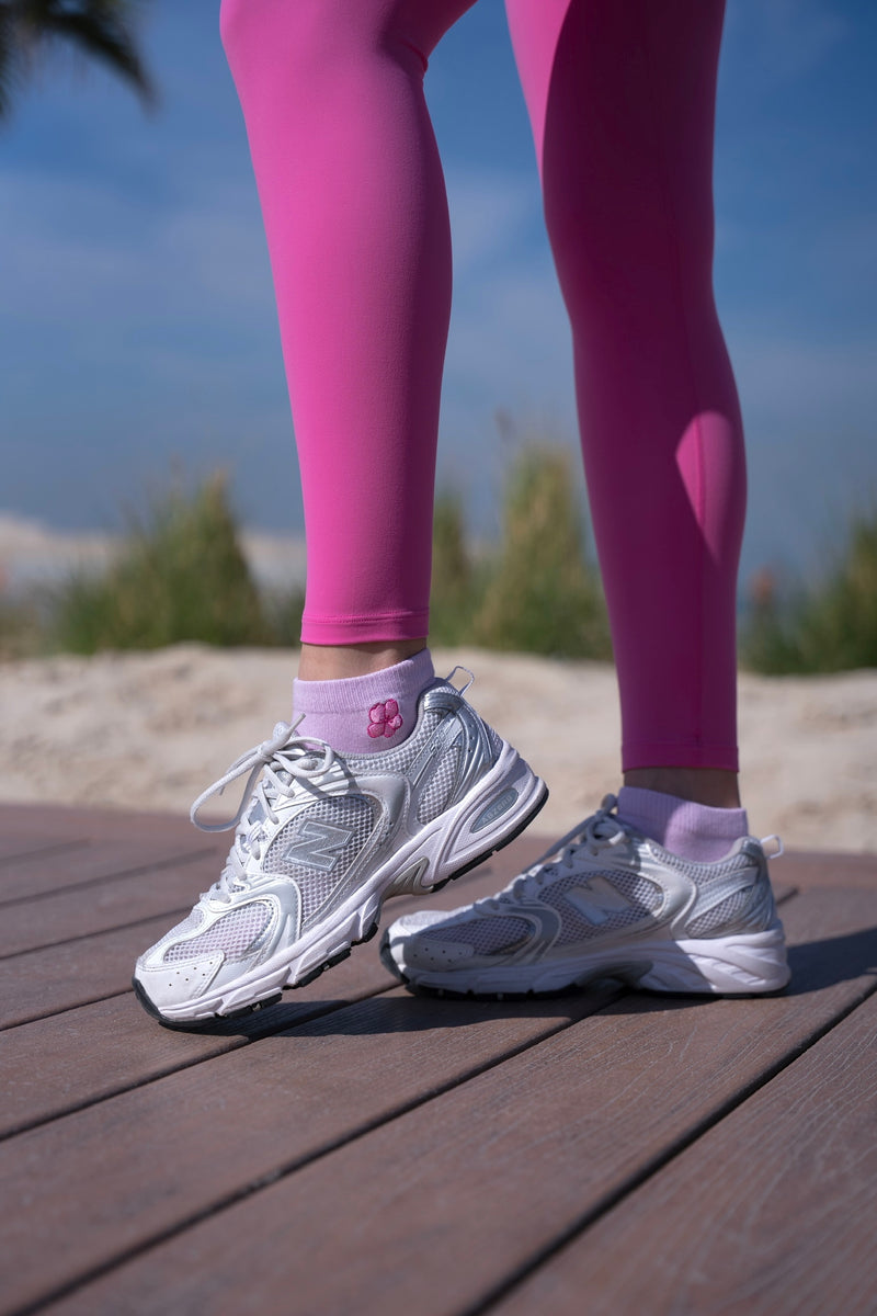 Cali OC Pink Ankle Socks Pink Flower, women's socks