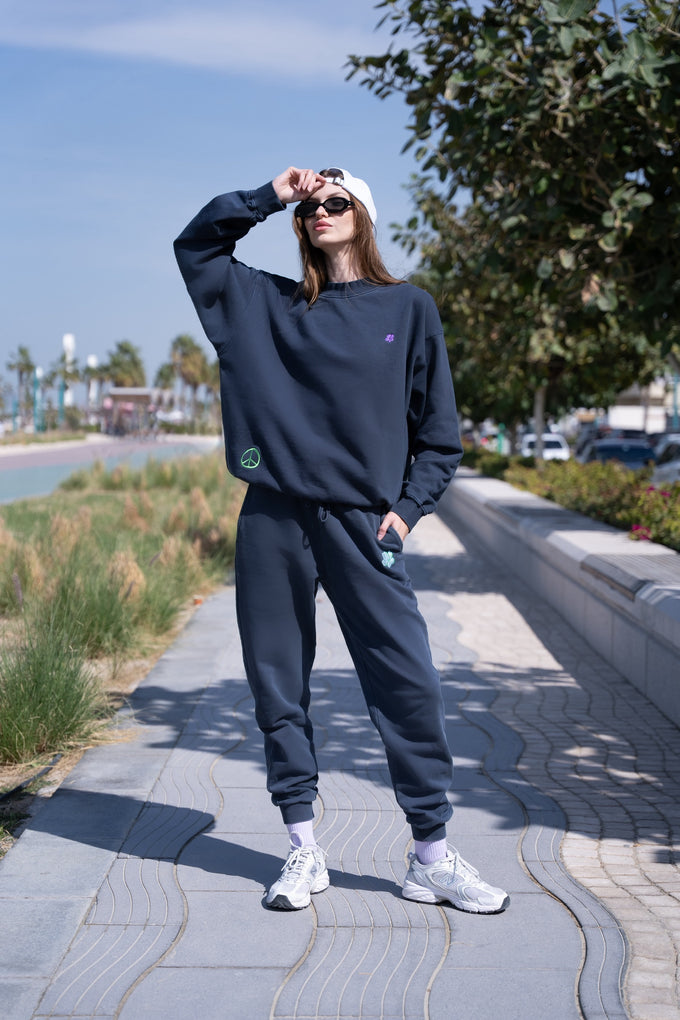 Cali Del Mar Sweater Navy Blue, women's sweater, image 2