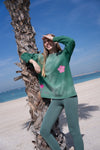 Cali Del Mar Long Sleeve Shirt Emerald, women's long sleeve top