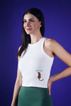 Cali Bel Air Cotton Top White Panther, women's tank top, image 3