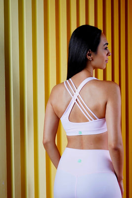 Cali Pastel Prism Sports Bra Pink Haze, women's sports bra