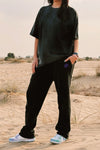 Del Mar Wide Legged Jogger Frosted Black