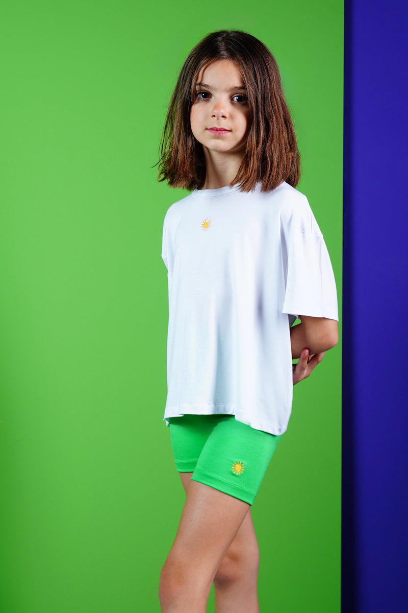 Cali Girl's Bamboo Short Green, kids shorts