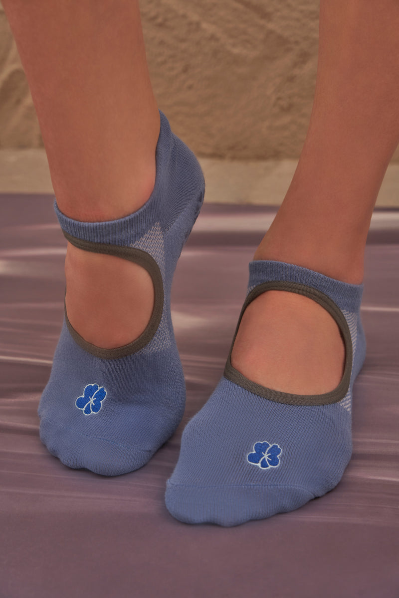 Cali OC Grip Socks Low Blue, women's grip socks