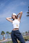 Cali Bel Air Cotton Top White Panther, women's tank top