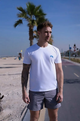 Cali Men's White Embroidered T-Shirt, men's t-shirt